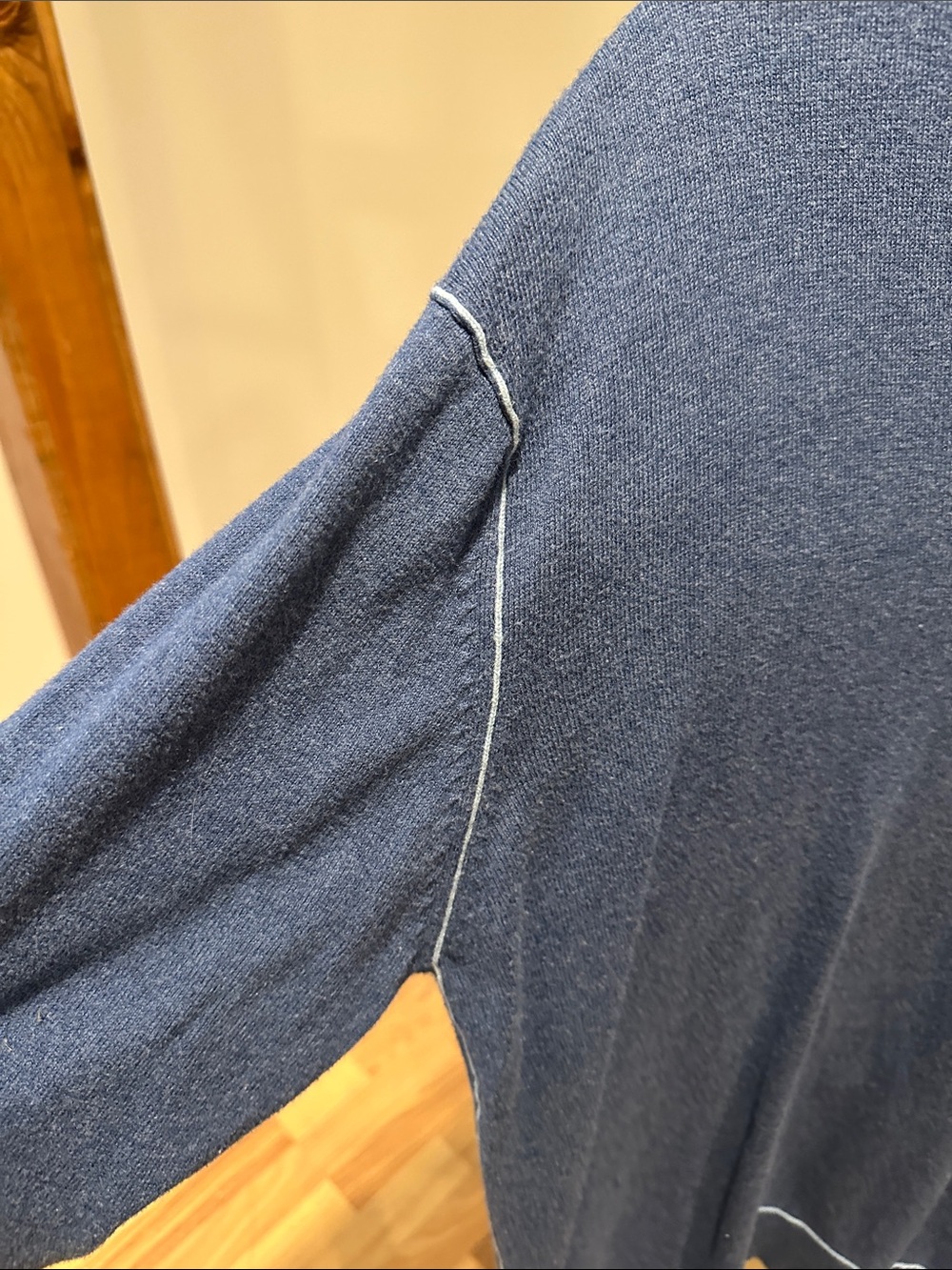 The Territory Ahead Men's Navy Zip-Neck Sweater with Contrast Trim - Picture 4 of 7